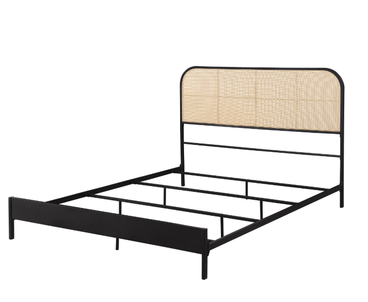 Amherst Radio Weave Rattan & Metal King Bed, Black