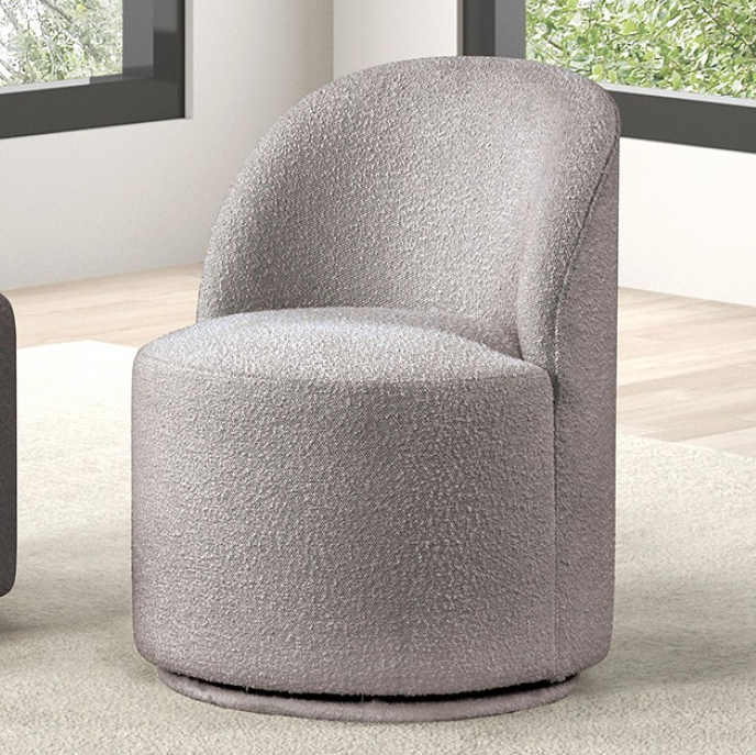 Broager Contemporary 360° Swivel Boucle Side Chair