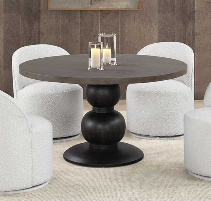 Essen Contemporary 54" Round Dining Table with Turned Pedestal Base