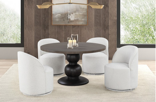 Essen Contemporary 5-Piece Dining Set, Espresso & White