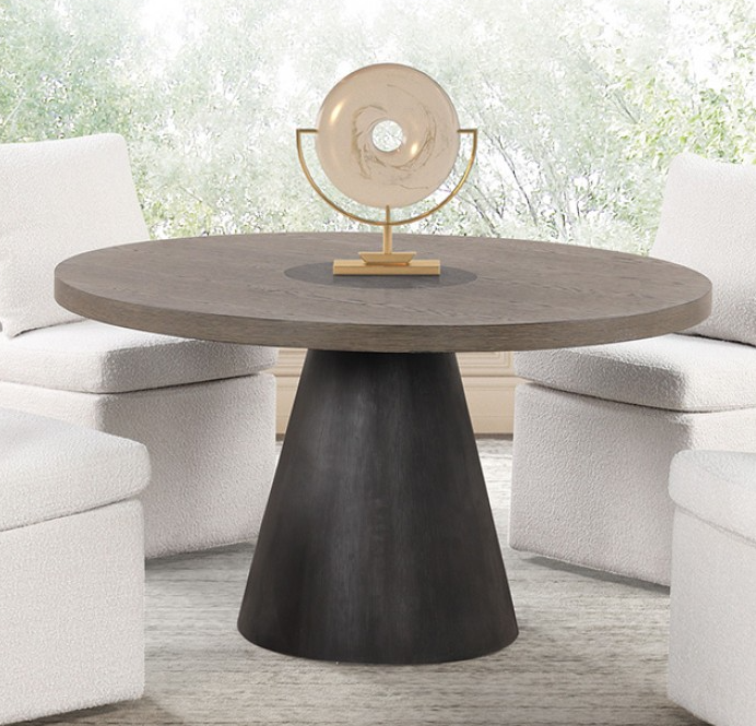 Broager Round Dining Table with Cone-Shaped Pedestal Base