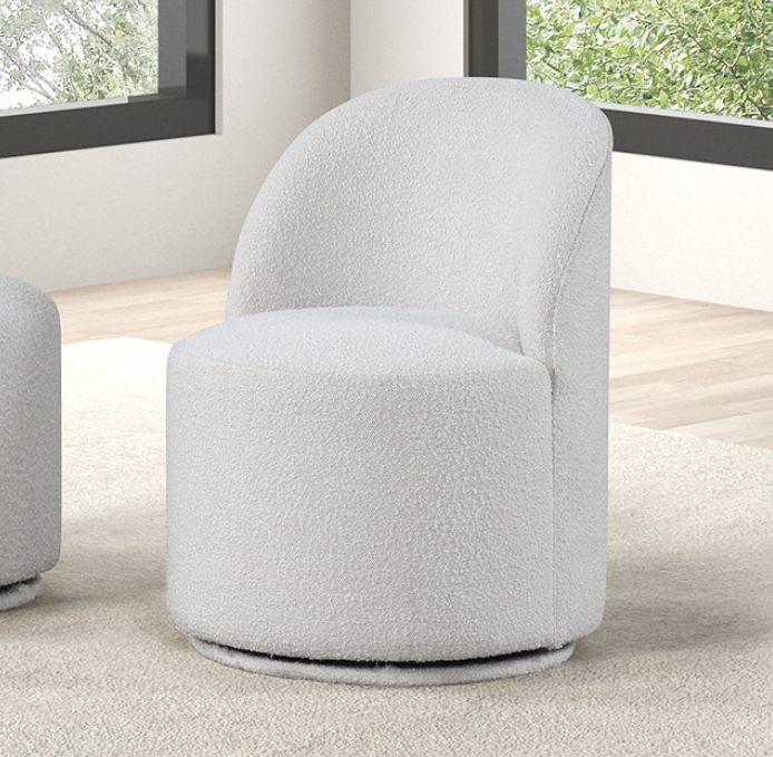 Broager Contemporary 360° Swivel Boucle Side Chair