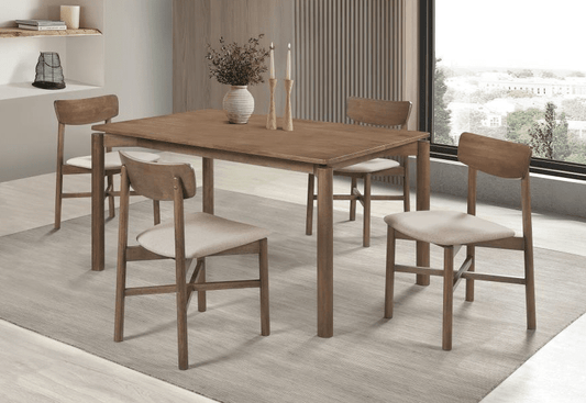 Parkridge 5-piece 59-inch Wood Dining Set , Natural Walnut