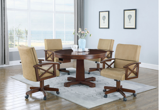 Marietta 5-piece 3-in-1 Dining and Game Table Set Tobacco