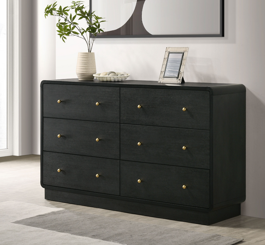 Cavelle 6-Drawer Dresser Cabinet, Black