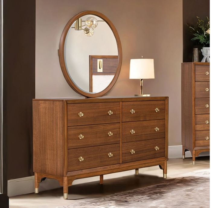 Hepburne Mid-Century Modern Dresser, Walnut