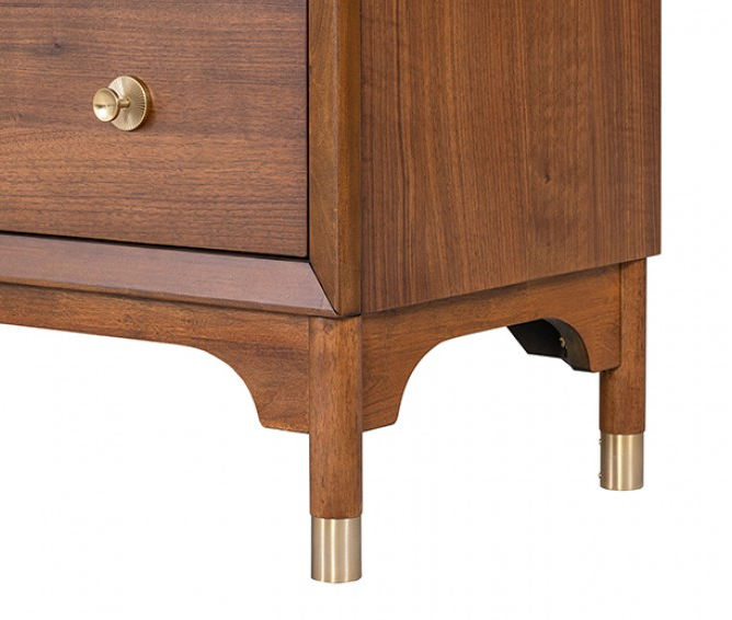 Hepburne Mid-Century Modern Nightstand, Walnut