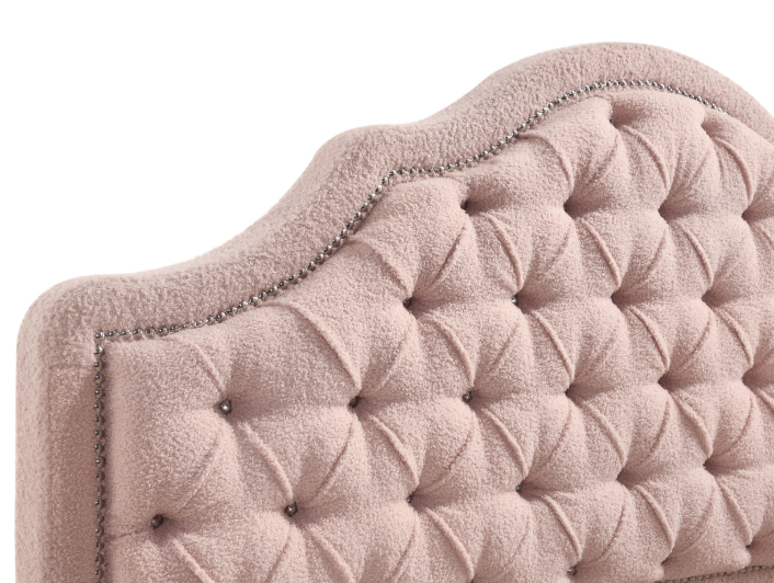 Ashleigh 44" Pink Boucle Storage Bed