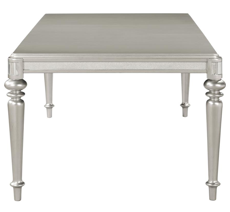 Danette 7 Piece Rectangular Dining Table With Leaf Metallic Platinum