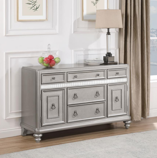 Danette 5-Drawer Dining Server Metallic Platinum