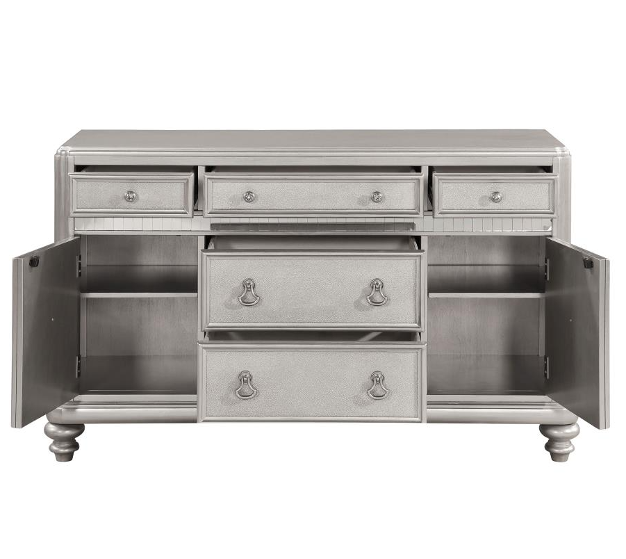 Danette 5-Drawer Dining Server Metallic Platinum