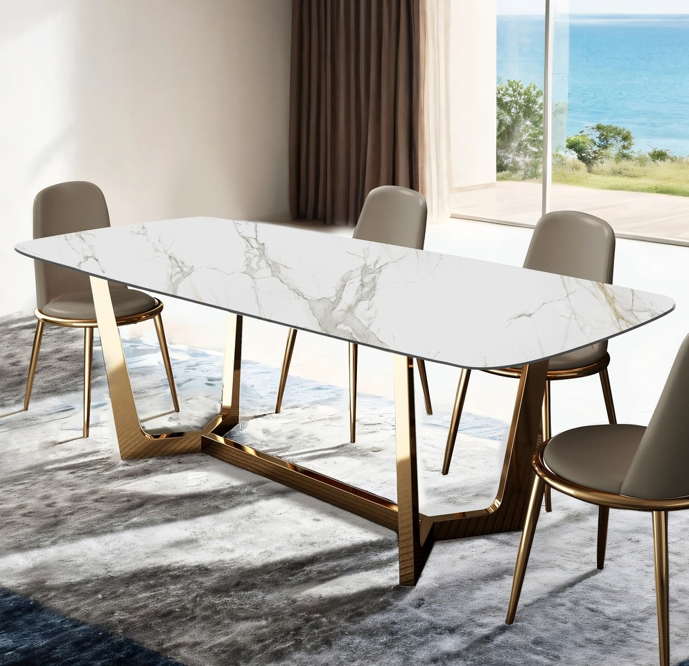 Norelli Contemporary 7-Piece Ceramic Top Dining Set