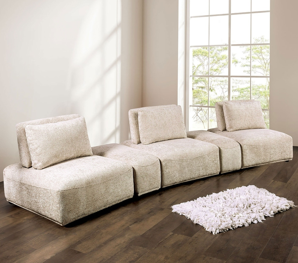 Stavanger Modern 5-Piece Modular Curved Sofa in Soft Boucle