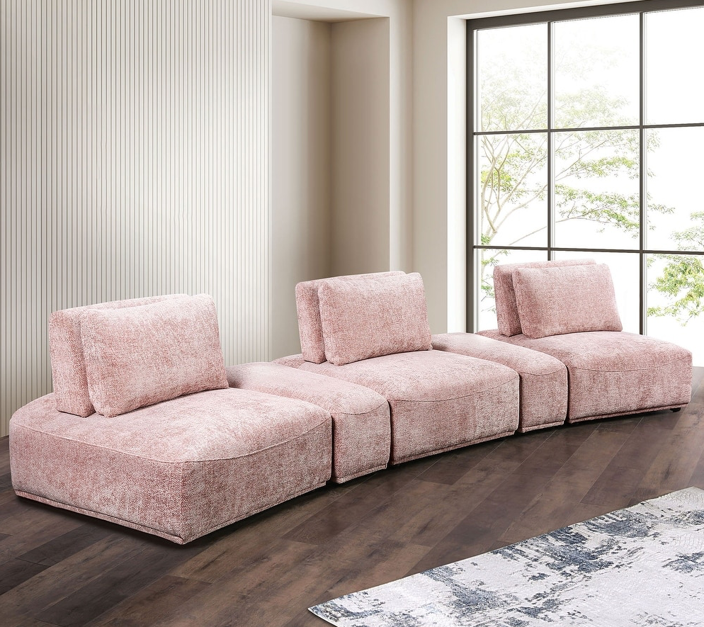 Stavanger Modern 5-Piece Modular Curved Sofa in Soft Boucle