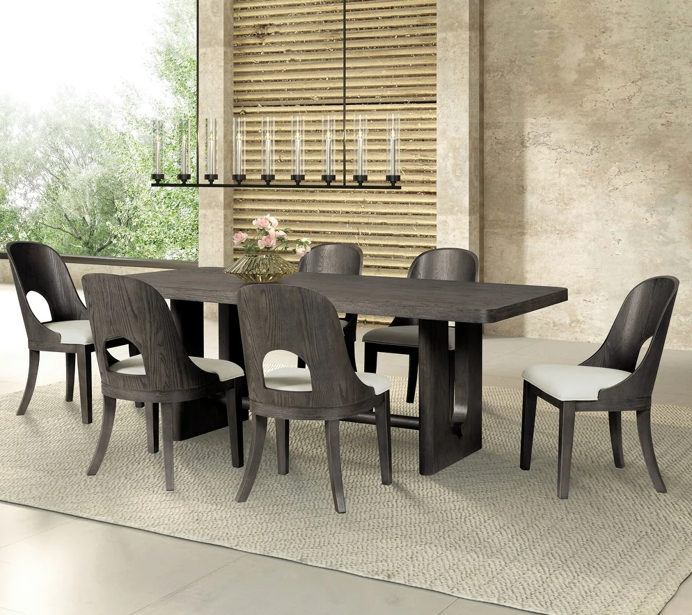 Sterling West Modern 7PC Dining Set, White Oak