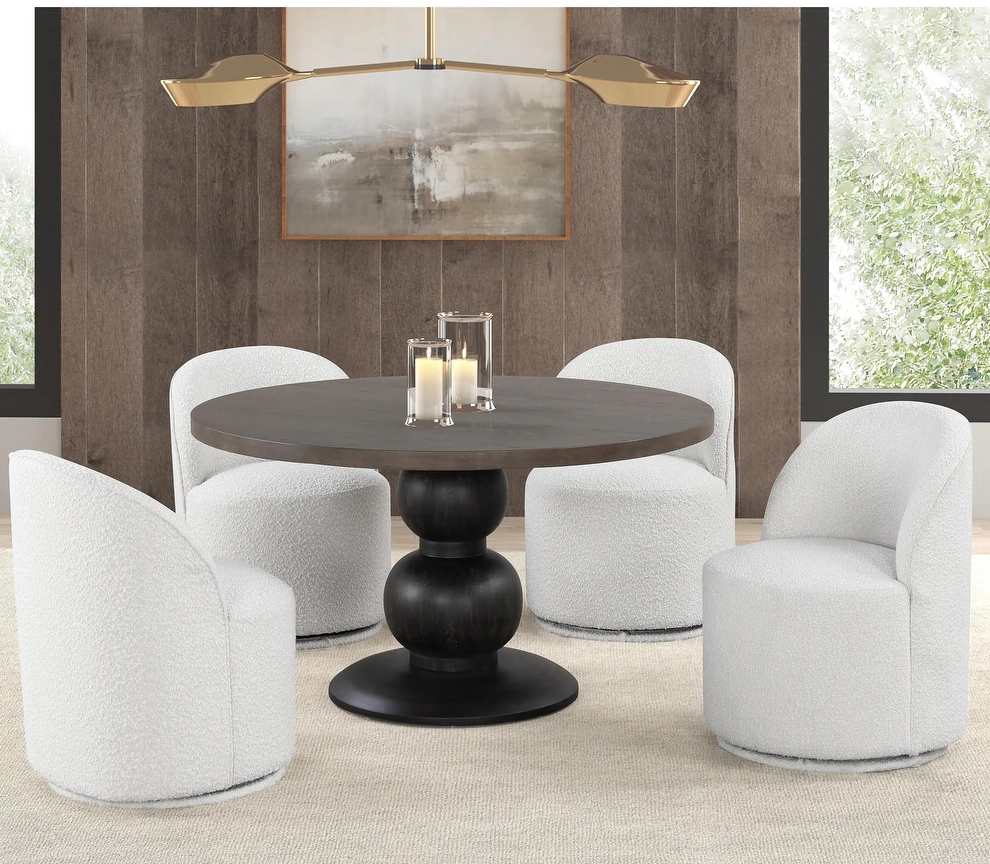 Essen Contemporary 5-Piece Dining Set, Espresso & White