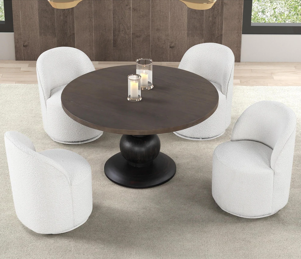 Essen Contemporary 5-Piece Dining Set, Espresso & White