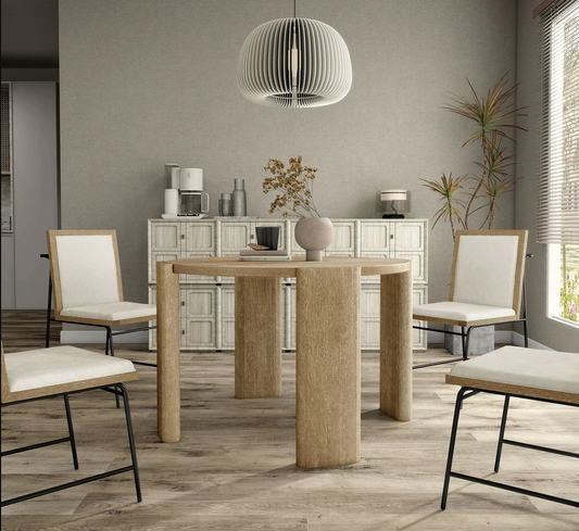 Edenbridge Round 5 Piece Contemporary Dining Set, Oak