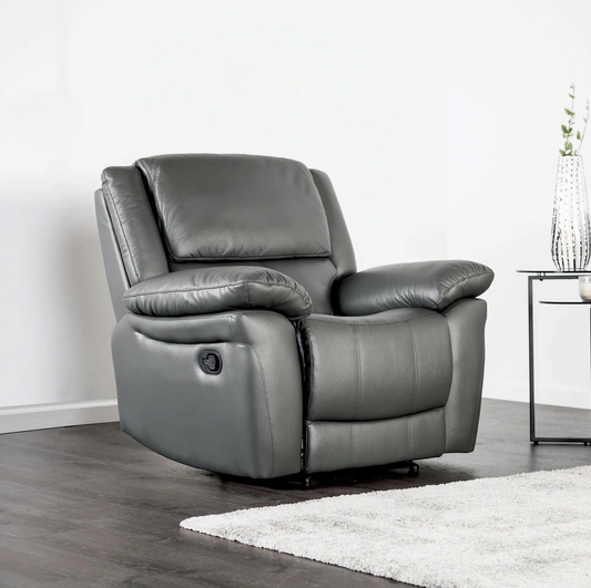 Glarus Transitional Leather Recliner - 3 Colors