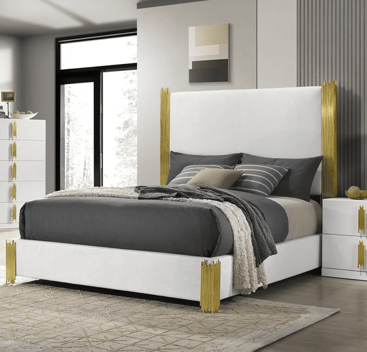 Basildon Contemporary White & Gold Bedroom Collection