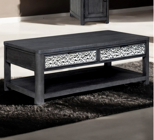 Sterling West Coffee Table with Lower Shelf, Ash Gray