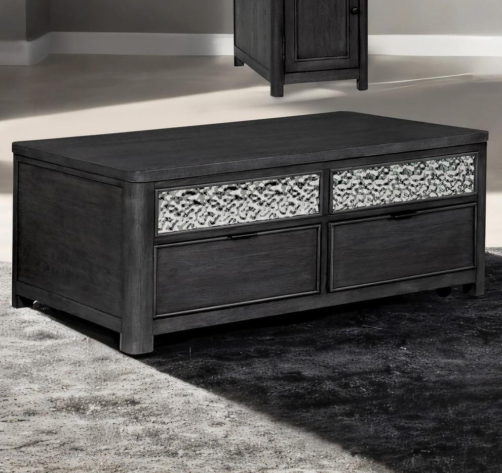 Sterling West Lift-top Coffee Table in Ash Gray with Casters