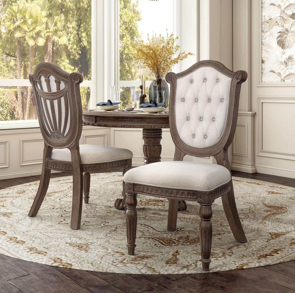 Seven Oaks Weathered Oak Side Chairs Set of 2