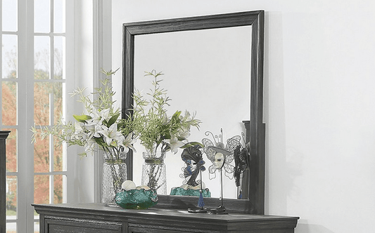 Poundex Contemporary Elegant Look Dresser Mirror in Charcoal - F5467