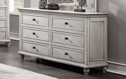 Poundex Contemporary Elegant Look 6 Drawer Dresser in Gray - F5473