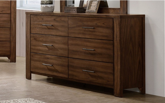 Poundex Contemporary Brown 6 Drawer Dresser - F4883