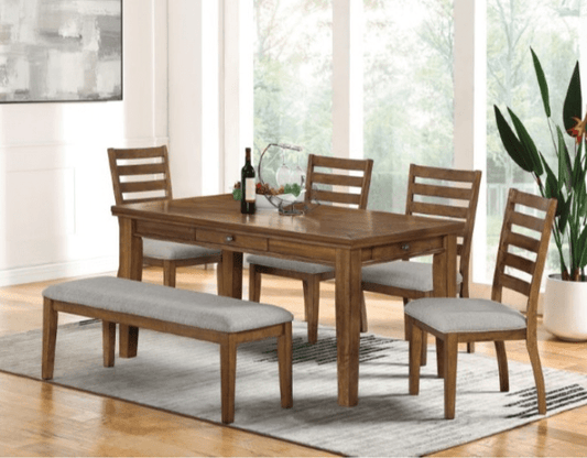 Rapidview Rustic 6PC Dining Set in Walnut