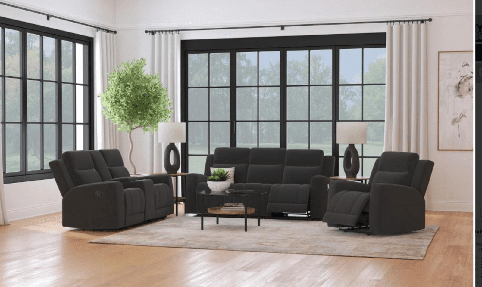 Brentwood Motion Reclining Living Room Set - Taupe or Charcoal