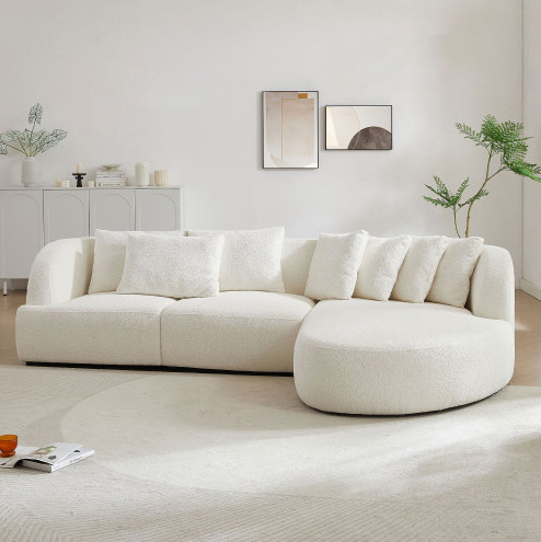 Niall Beige Boucle Upholstered Corner Sectional