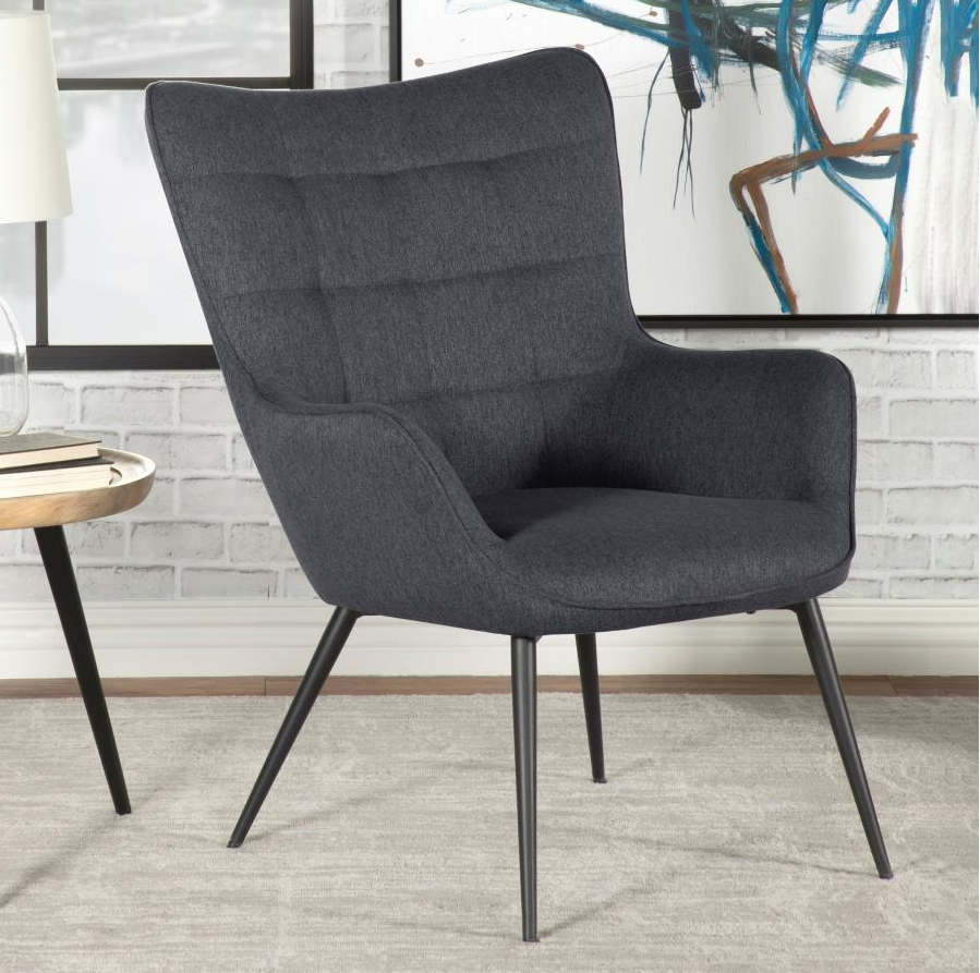 Upholstered Flared Arms Accent Chair with Grid Tufted Copy