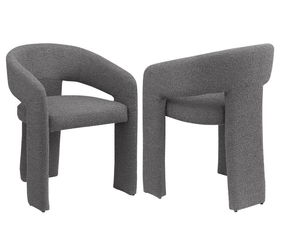 Eudora Boucle Upholstered Dining Side Chair Set of 2 Gray