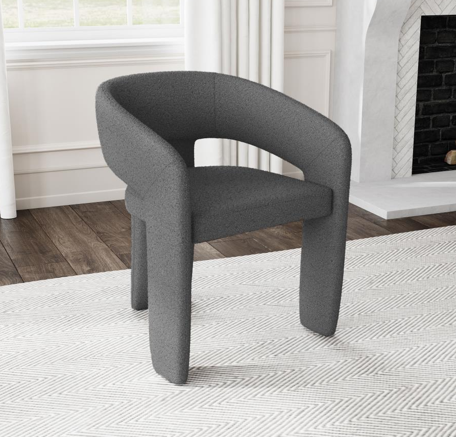 Eudora Boucle Upholstered Dining Side Chair Set of 2 Gray