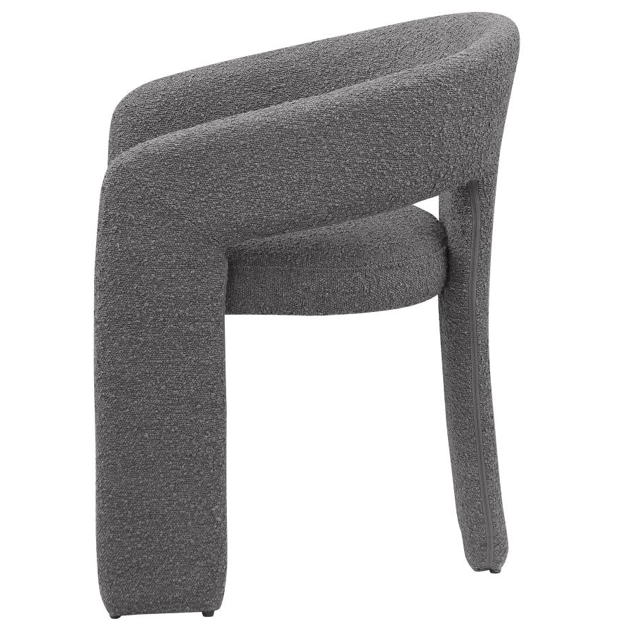 Eudora Boucle Upholstered Dining Side Chair Set of 2 Gray