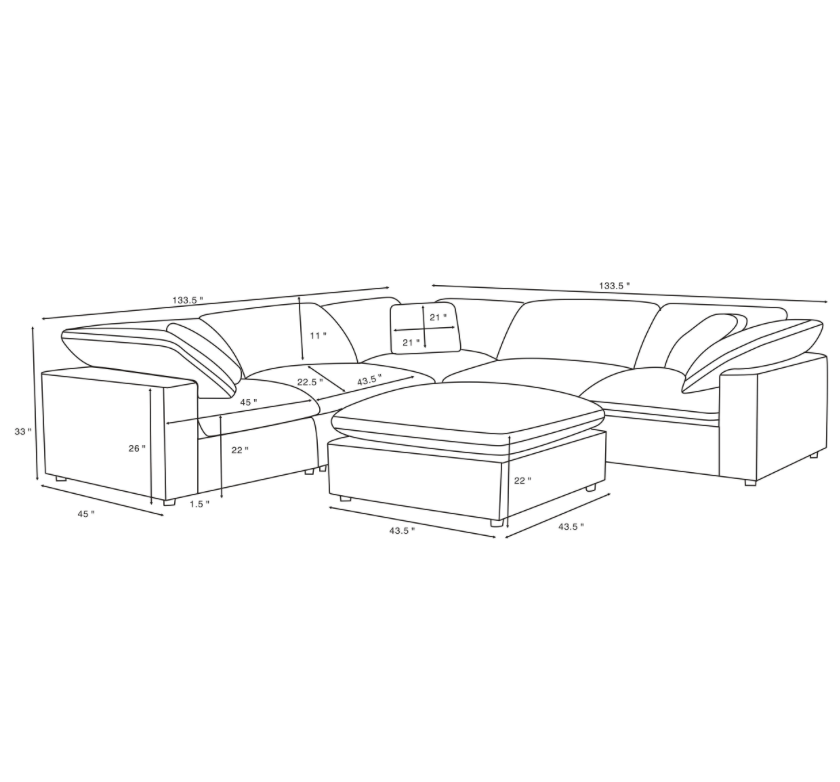 Raleigh Ivory Boucle Upholstered Modular Sectional