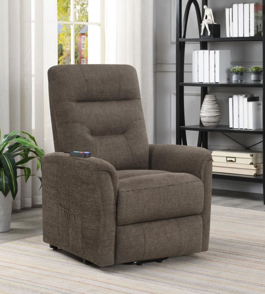 Henrietta Power Lift Massage Recliner With Storage Pocket Brown