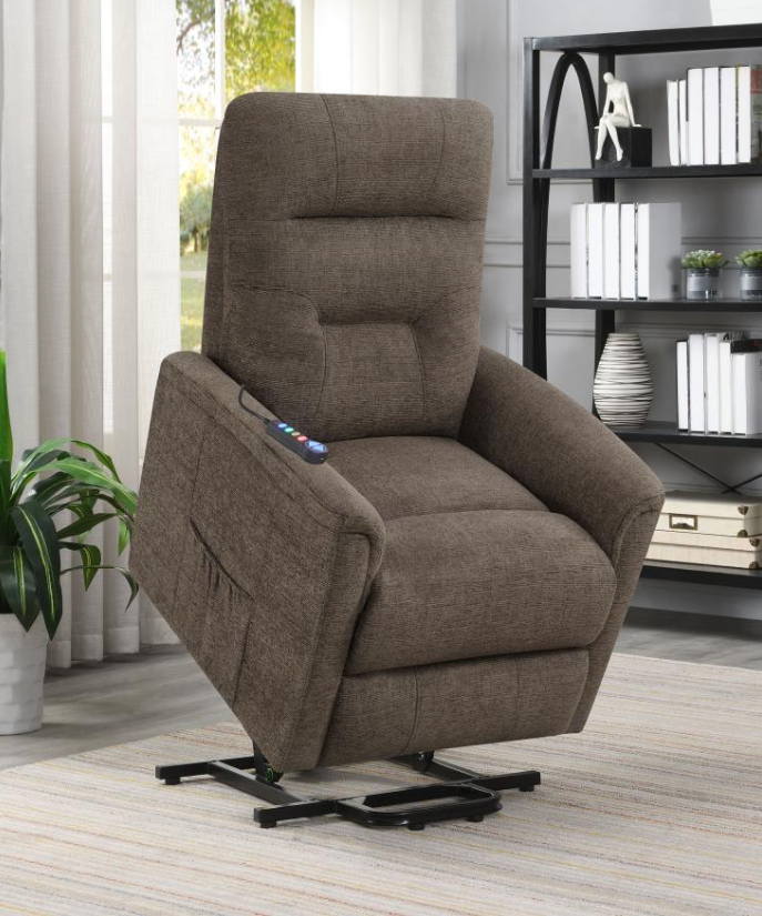 Henrietta Power Lift Massage Recliner With Storage Pocket Brown