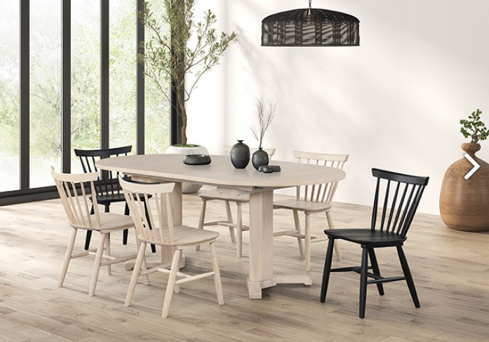 Hines 7PC Mid-Century Modern Dining Set, White Oak