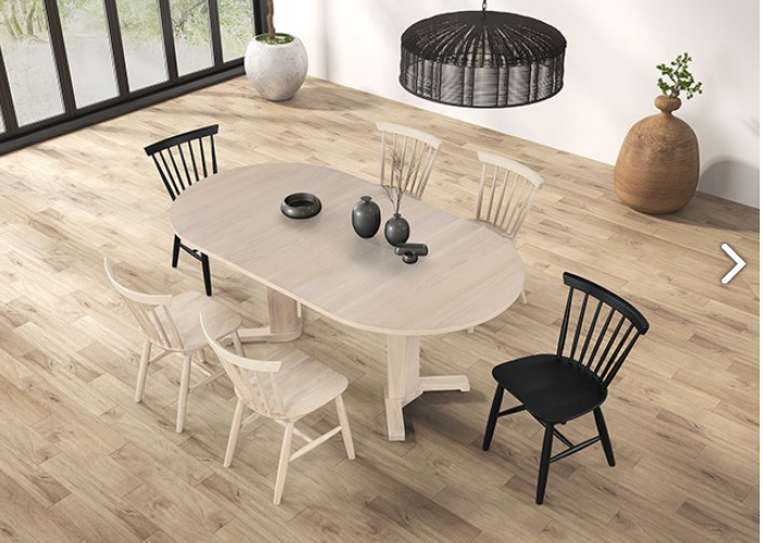 Hines 7PC Mid-Century Modern Dining Set, White Oak