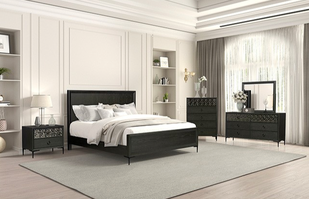 Bashford Modern Queen Bedroom Collection, Natural Oak or Espresso