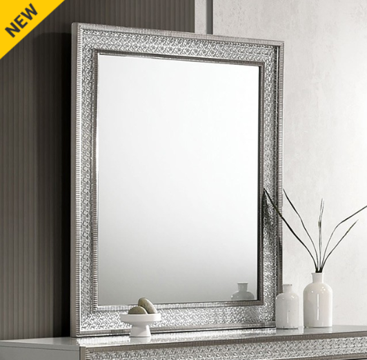 Cassiopeia II King Glam Bedroom Collection, Metallic Gray