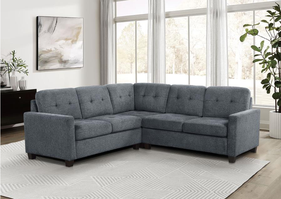 Georgina 4-piece Upholstered Modular Sectional Sofa Steel Grey