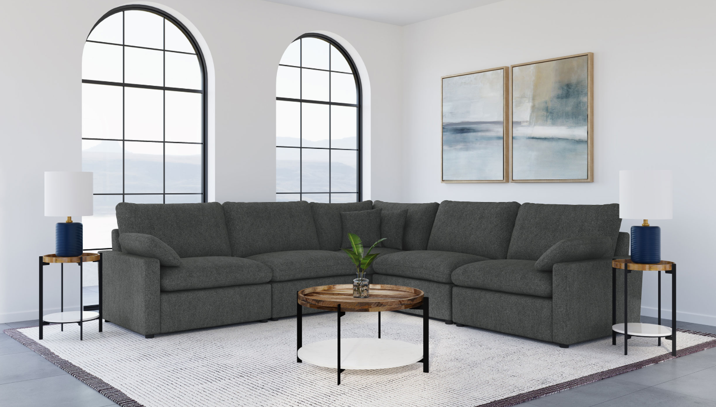 Collins 5-Piece Modular Power Reclining Sectional Dark Grey