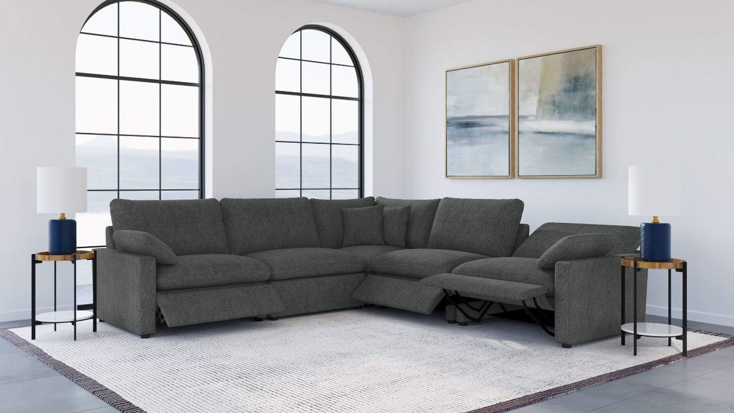 Collins 5-Piece Modular Power Reclining Sectional Dark Grey