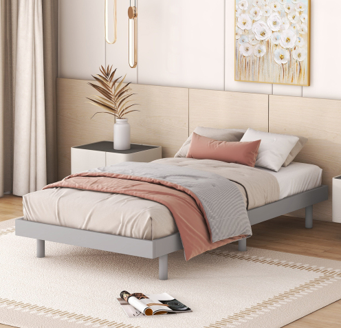 Laken Modern Design Twin Size Floating Platform Bed Frame