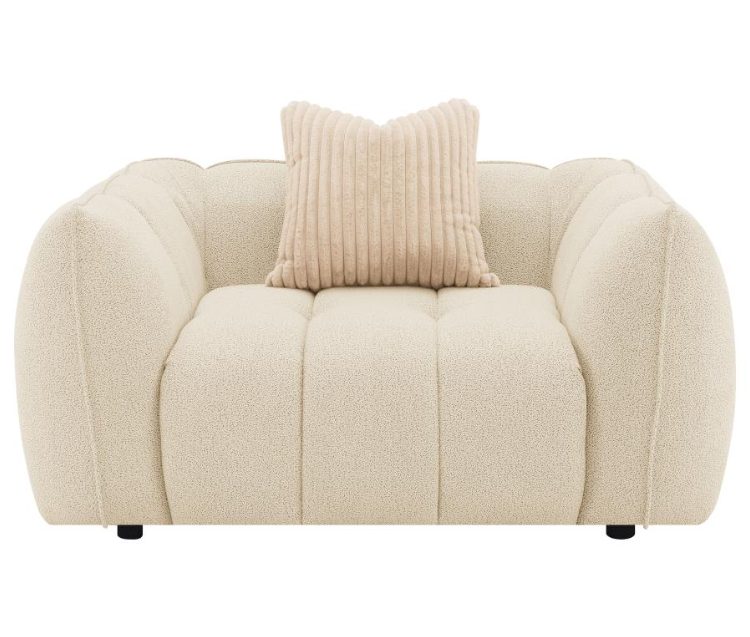 Winchester Boucle Upholstered Chair and a Half, Sand Pebble