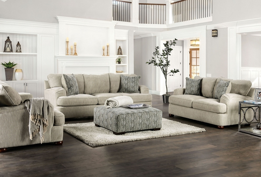 Salisbury Traditional Cream Chenille Sofa & Loveseat Set